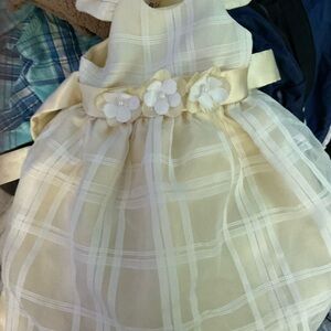 Elegant Cream Kids Dress with Floral Details